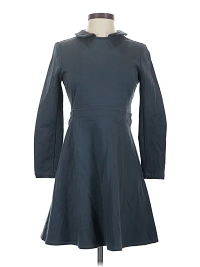 Pre-owned Solid & Striped Casual Dress In Blue