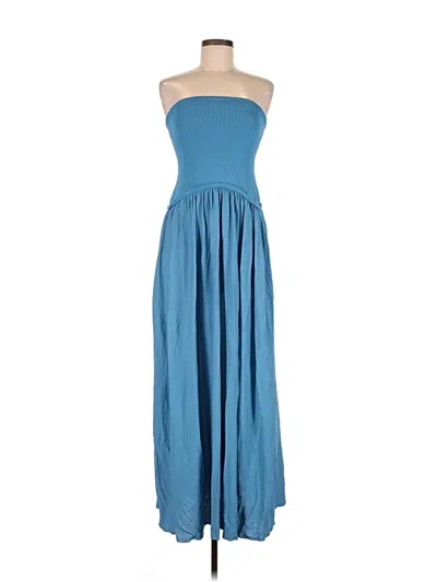 Pre-owned Solid & Striped Casual Dress In Blue