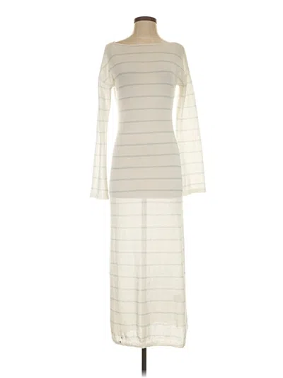 Pre-owned Solid & Striped Casual Dress In Ivory