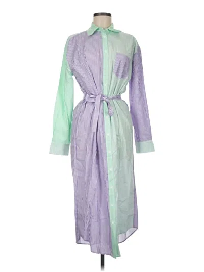 Solid & Striped Casual Dress In Purple