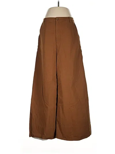 Pre-owned Solid & Striped Casual Pants In Brown