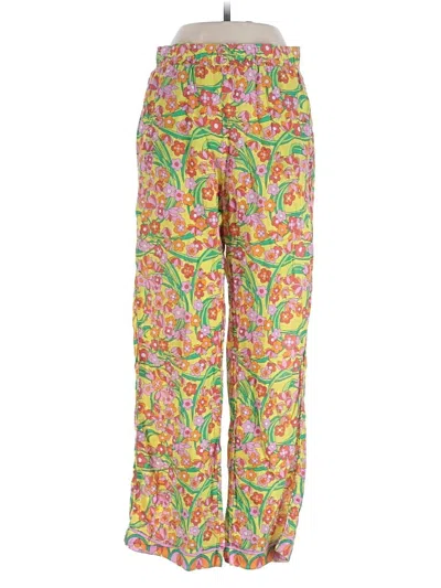 Pre-owned Solid & Striped Casual Pants In Yellow