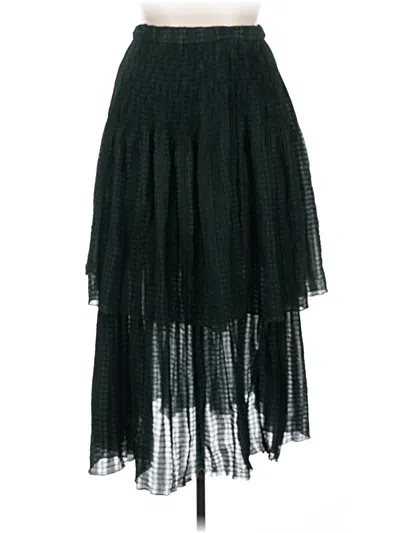 Pre-owned Solid & Striped Casual Skirt In Green