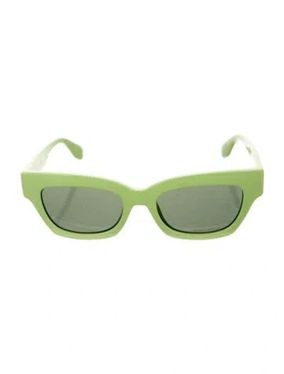 Pre-owned Solid & Striped Cat-eye Tinted Sunglasses In Green