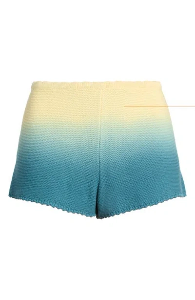 Solid & Striped Cleo Dip Dye Knit Shorts In Danish Butter/deep Canal