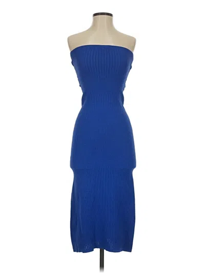 Pre-owned Solid & Striped Cocktail Dress In Blue