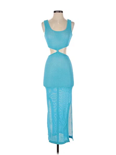 Pre-owned Solid & Striped Cocktail Dress In Blue