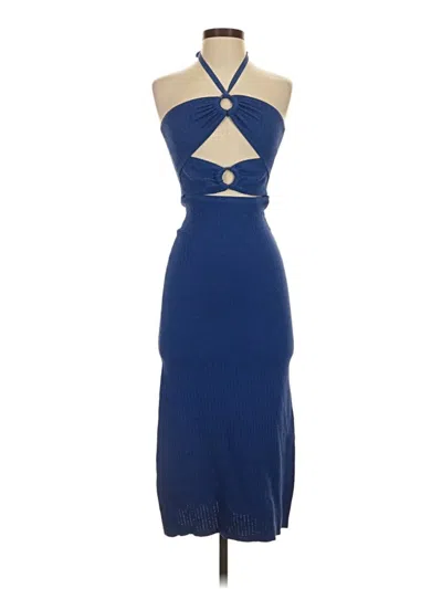 Pre-owned Solid & Striped Cocktail Dress In Blue