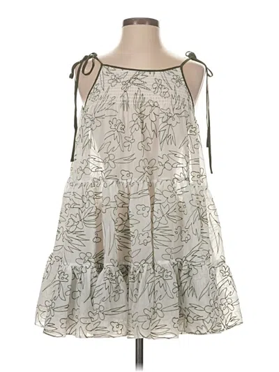 Pre-owned Solid & Striped Cocktail Dress In Gray