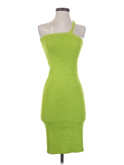 Pre-owned Solid & Striped Cocktail Dress In Green
