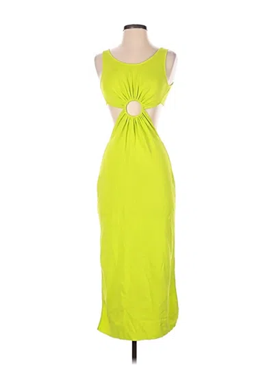 Pre-owned Solid & Striped Cocktail Dress In Green
