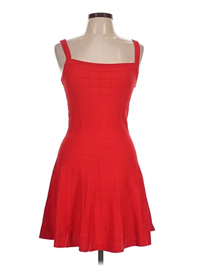 Pre-owned Solid & Striped Cocktail Dress In Red