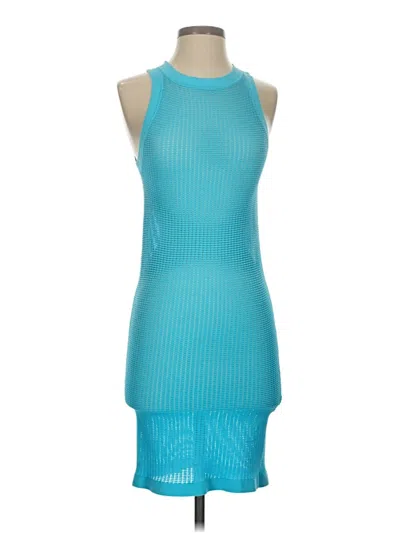 Pre-owned Solid & Striped Cocktail Dress In Teal