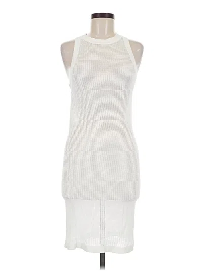 Pre-owned Solid & Striped Cocktail Dress In White