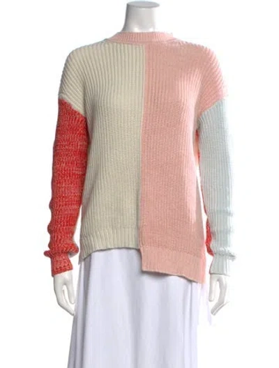Pre-owned Solid & Striped Colorblock Pattern Crew Neck Sweater In Multicolor
