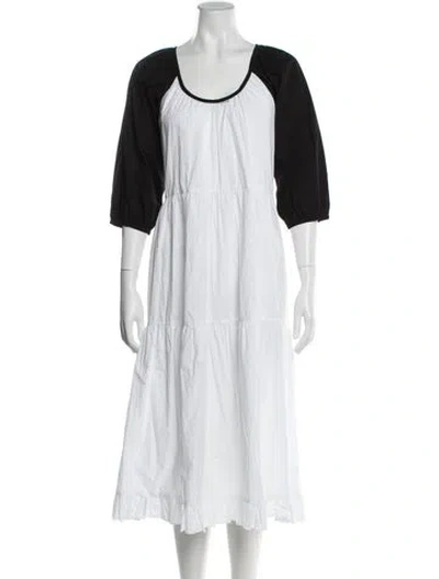 Pre-owned Solid & Striped Colorblock Pattern Long Dress In Black