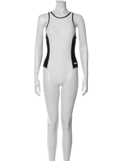 Pre-owned Solid & Striped Colorblock Pattern One-piece In Multi