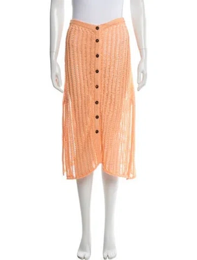 Pre-owned Solid & Striped Cover-up In Orange