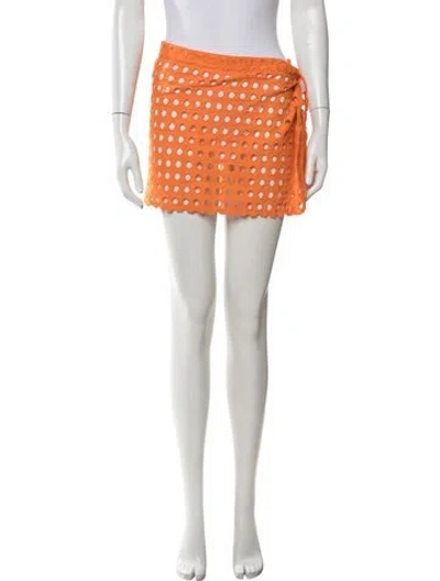 Pre-owned Solid & Striped Cover-up In Orange