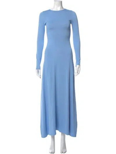 Pre-owned Solid & Striped Crew Neck Long Dress In Blue