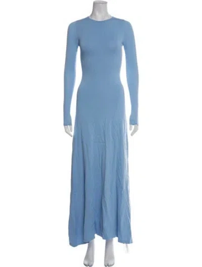 Pre-owned Solid & Striped Crew Neck Long Dress In Blue
