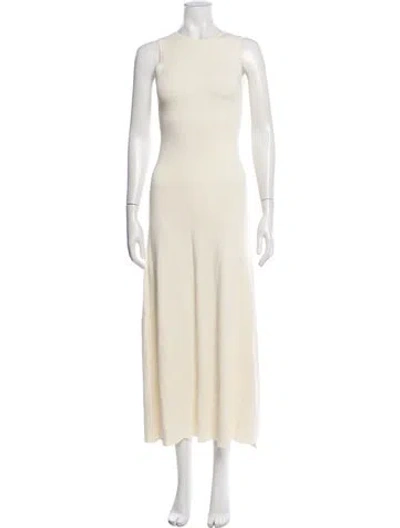 Pre-owned Solid & Striped Crew Neck Long Dress In Gold/metallic/neutrals