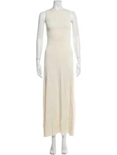 Pre-owned Solid & Striped Crew Neck Long Dress In Neutral