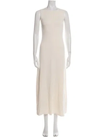 Pre-owned Solid & Striped Crew Neck Long Dress In Neutral