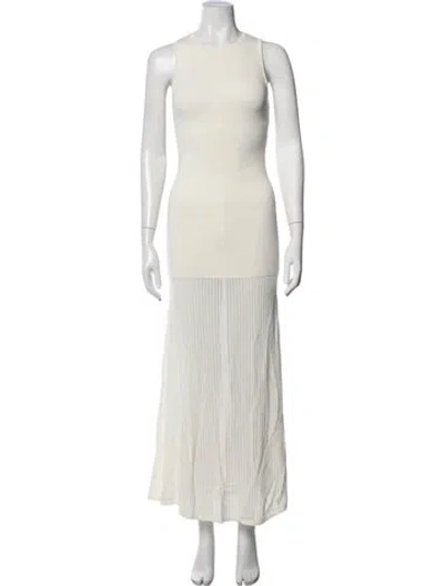Pre-owned Solid & Striped Crew Neck Long Dress In Neutrals