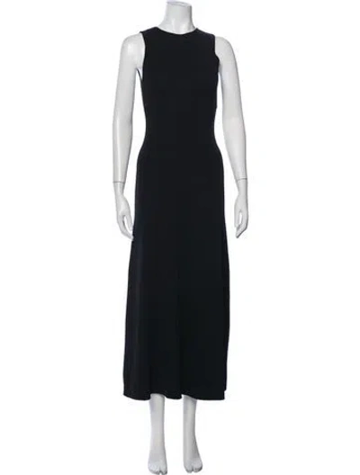 Pre-owned Solid & Striped Crew Neck Long Dress W/ Tags In Black/blue