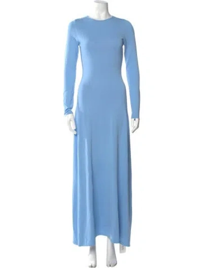 Pre-owned Solid & Striped Crew Neck Long Dress W/ Tags In Blue