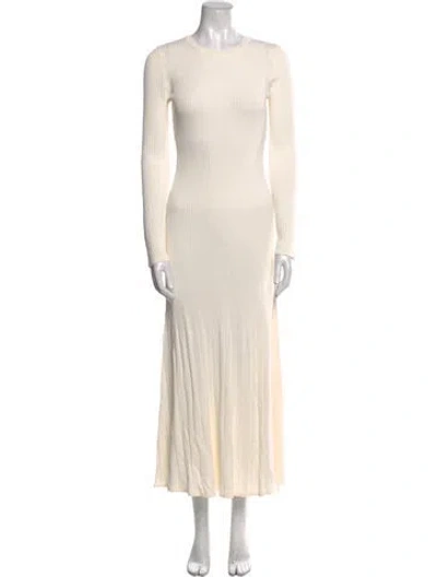 Pre-owned Solid & Striped Crew Neck Long Dress W/ Tags In Neutral