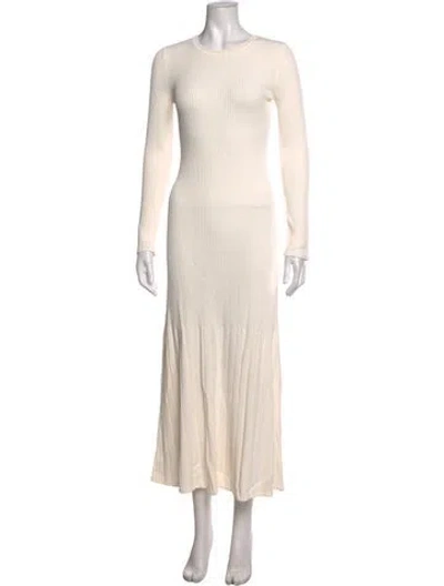 Pre-owned Solid & Striped Crew Neck Long Dress W/ Tags In Neutrals