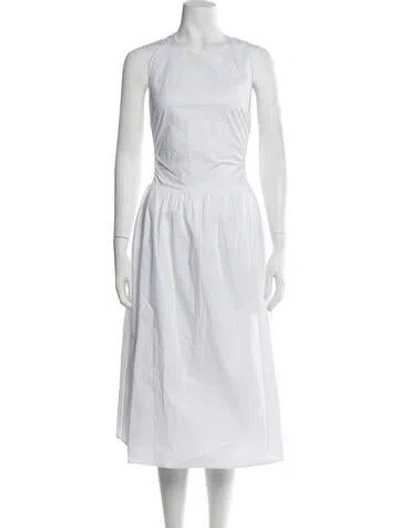 Pre-owned Solid & Striped Crew Neck Long Dress W/ Tags In White