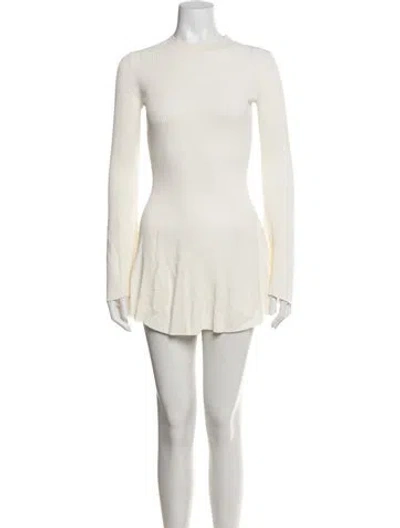 Pre-owned Solid & Striped Crew Neck Mini Dress W/ Tags In White