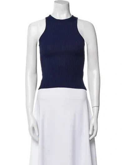 Pre-owned Solid & Striped Crew Neck Sleeveless Crop Top W/ Tags In Multi