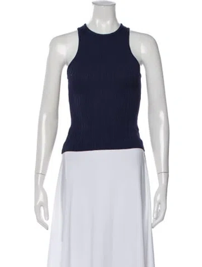 Pre-owned Solid & Striped Crew Neck Sleeveless Top W/ Tags In Blue