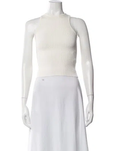 Pre-owned Solid & Striped Crew Neck Sleeveless Top W/ Tags In White