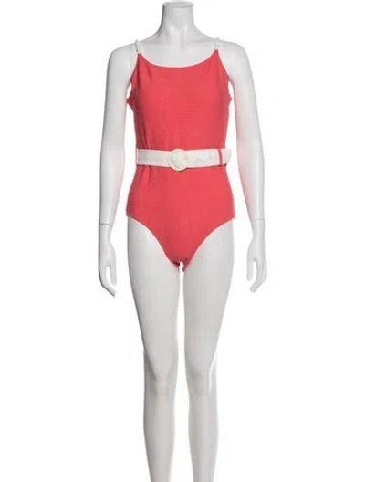 Pre-owned Solid & Striped Cutout Accent One-piece W/ Tags In Pink