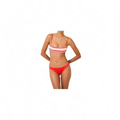 Solid & Striped Daniela Bikini Top In Apple Red In Multi