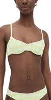 Solid & Striped Daphne Bikini Top Seersucker Matcha