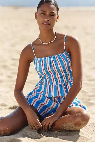 SOLID & STRIPED DELTA LINEN-BLEND SQUARE-NECK TOP