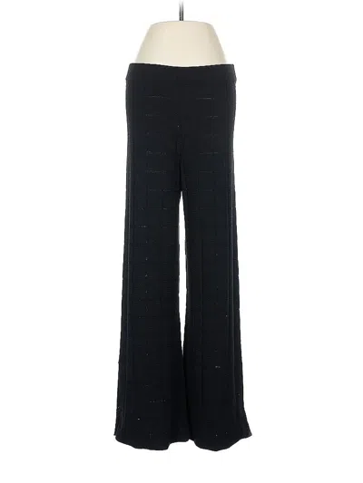 Pre-owned Solid & Striped Dress Pants In Black