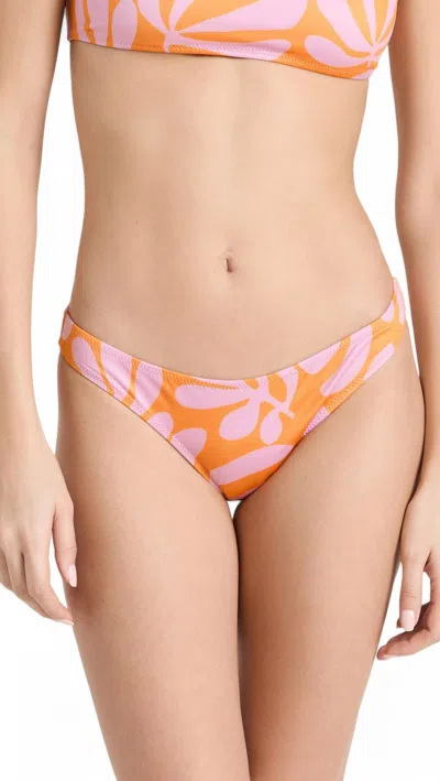 Solid & Striped Elle Bikini Bottom In Carnation Pink In Orange