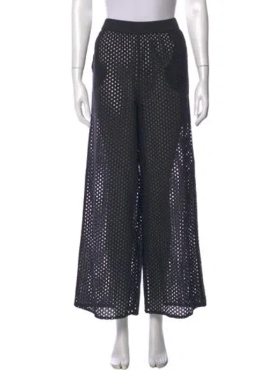 Pre-owned Solid & Striped Eyelet Wide Leg Pants In Gray