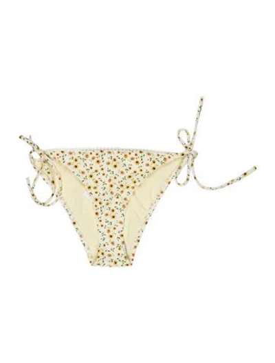 Pre-owned Solid & Striped Floral Print Bottoms W/ Tags In Yellow