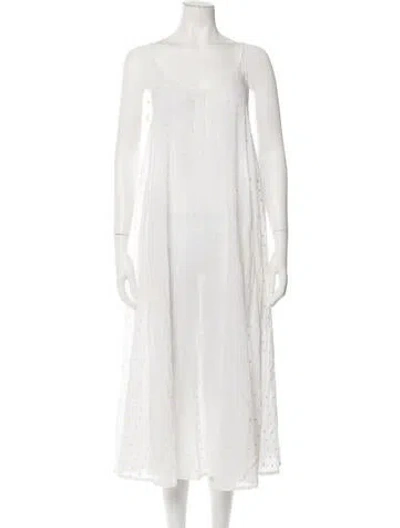 Pre-owned Solid & Striped Floral Print Midi Length Dress In Neutrals