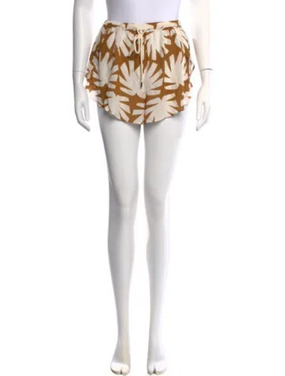 Pre-owned Solid & Striped Floral Print Mini Shorts In Black