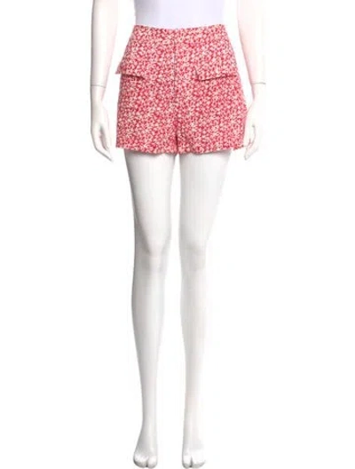 Pre-owned Solid & Striped Floral Print Mini Shorts In Pink