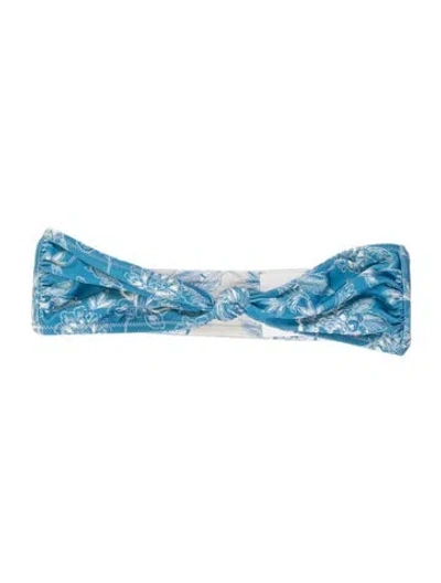 Pre-owned Solid & Striped Floral Print Top In Blue